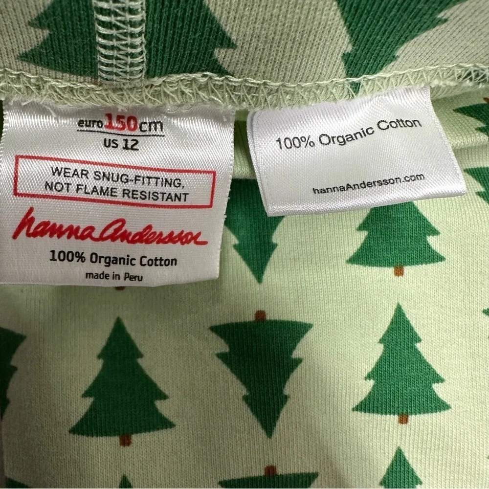 Hanna Andersson Christmas tree Kids Pajamas size 150cm US 12 NWOT - Picture 10 of 12